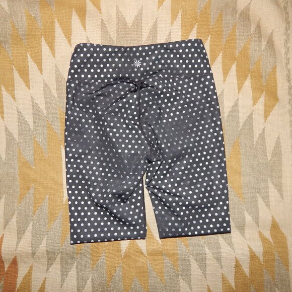 Athleta S Black w Gray Polka Dots Yoga Leggings - Picture 4 of 6